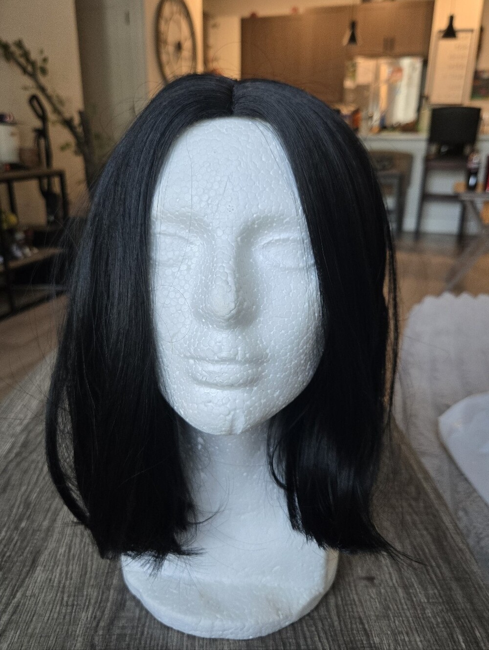 Women's Long Black Bob Wig Synthetic Hair